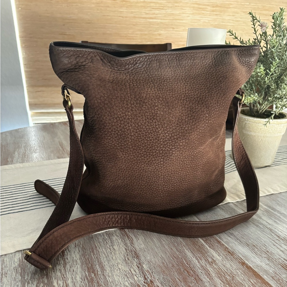 🌿💕 Coach Dark Brown Pebbled Leather Hobo Duffle Bag